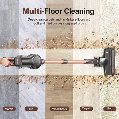 INSE S7P cordless vacuum cleaner, 465W 45KPA Wireless Vacuum Cleaner with Suction Power,  8*2200mAh battery, 50000Pa Strong Suction, 45-60mins runtime,1.2L