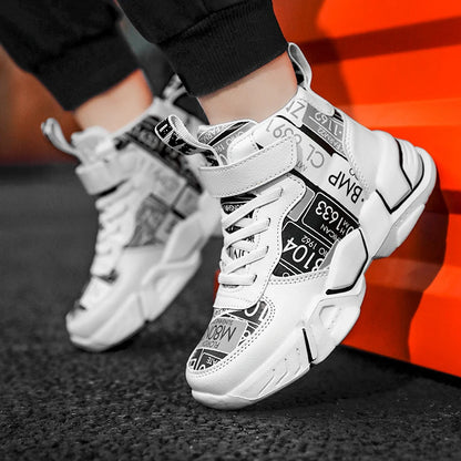 Children Shoes Boy Sneakers Fashion Print Luxury Designer High Top Sneakers Kids Tenis Shoes Boy Sports Casual
