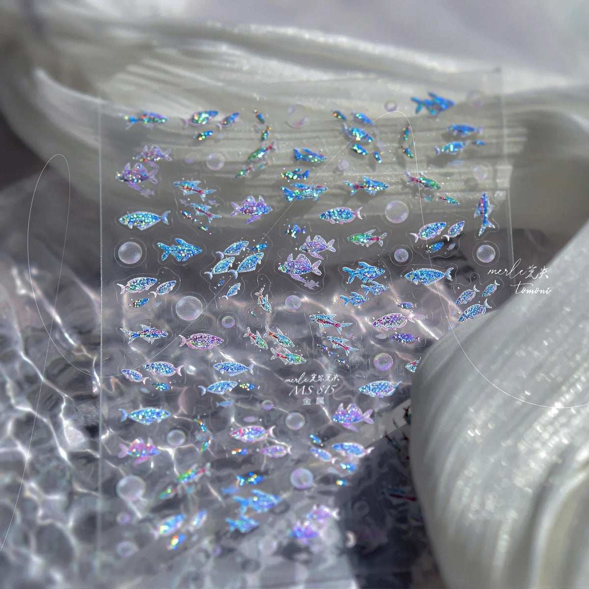 Shiny Blowing Bubble Nail Decorations Stickers 5D Shell Light Love Cat Bubble Transfer Slider Sticker DIY Summer Manicure Decals