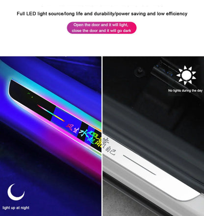 Customized Car Glows Welcome Door Sill Strip Light Threshold Lamp Welcome Scuff Plate Pedal Light Ambient Light illuminated