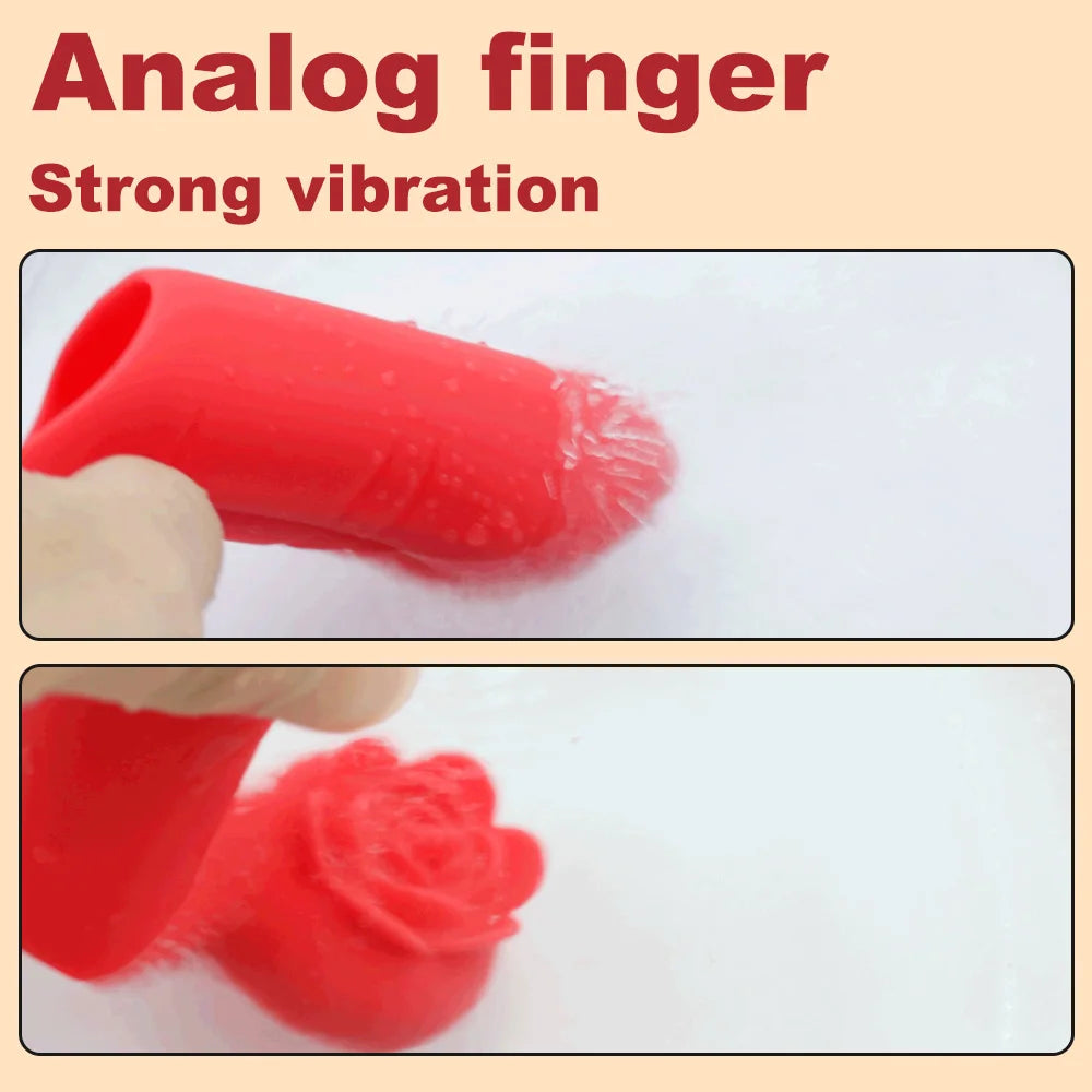 G Spot Finger Vibrator Female Clitoral Nipple Stimulator Rose Toy 10 Speed Vibrating Masturbator For Women Lesbian Orgasm