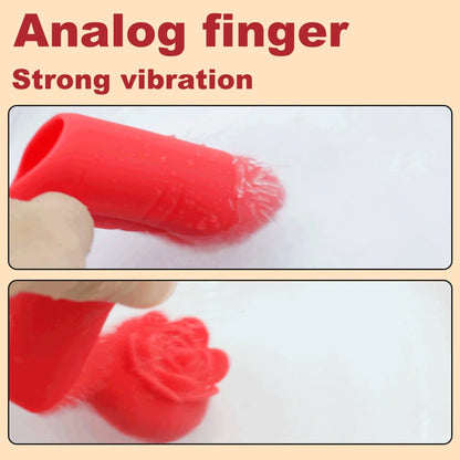 G Spot Finger Vibrator Female Clitoral Nipple Stimulator Rose Toy 10 Speed Vibrating Masturbator For Women Lesbian Orgasm