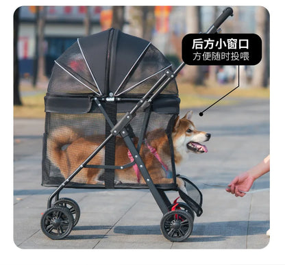 Medium and Large Dog Multi-functional Pet Cart Outdoor Travel Large Walking Dog Cart Portable and Foldable