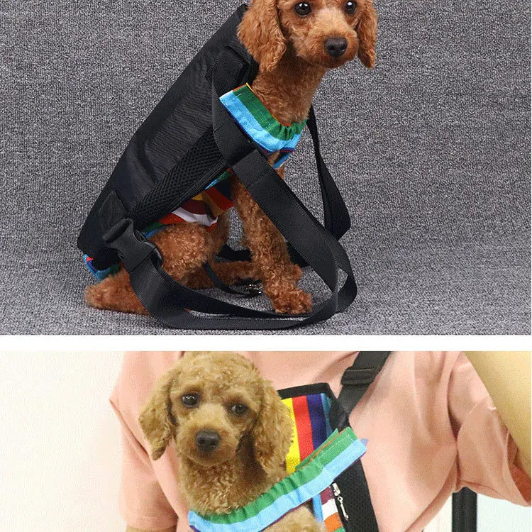 Breathable Pet Dog Cat Chest Carrier Backpack Hands-free Outdoor Travel Bag for Small Pets