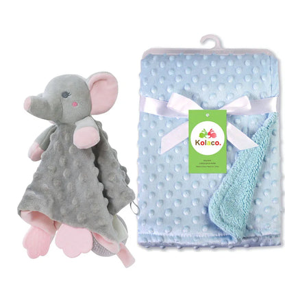 Custom Name Baby Blanket Personalized Baby Shower Gift Soft Minky Dot 2-in-1 Blanket & Lovey Set for Boys Girls
