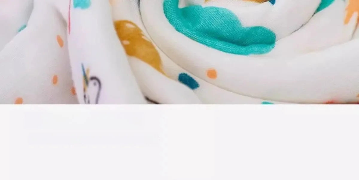 Environmental Breathable Newborn Baby Cotton Gauze Printed Muslin Swaddle Blanket Baby Bath Towel