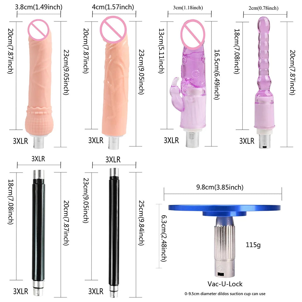 FREDORCH Sex Machines More Attachment Masturbating Pumping Sex Gun Adjustable with Dildo Couples Sex Toy Love Machine for Couple