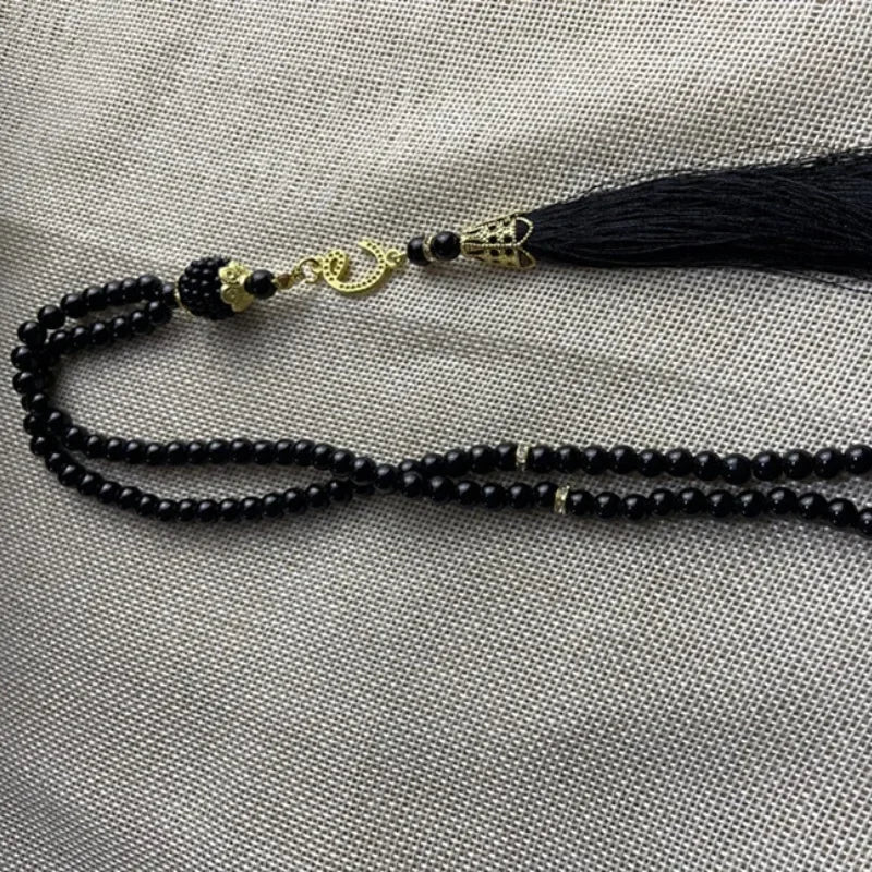 Muslim 99 Prayer Beads Tasbih Rosary Bracelet Islamic Misbaha Pearl Beads Tassel Necklace Ramadan Eid Jewelry for Women Men