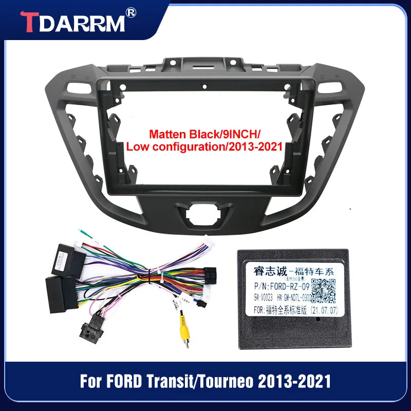 For FORD Transit/Tourneo 2013-2021 Car Radio Fascias Android Stereo Player 2 Din Head Unit Panel Dash Frame Installation Trim