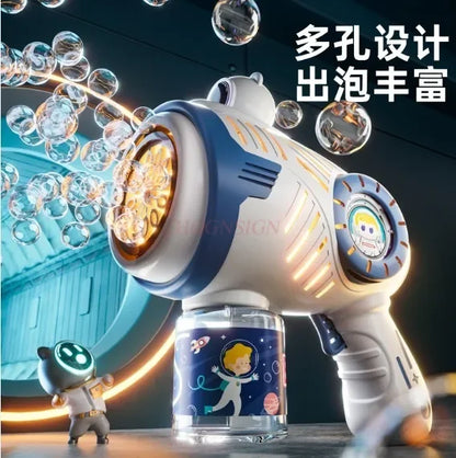 Children's Bubble Blowing Machine 2023 New Online Popular Popular Full Automatic Electric Gun Male and Female Toys