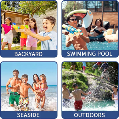 Electric Water Gun with Long Range, Squirt Blaster Automatic Toy with Light Effects and Rechargeable Battery, Summer Outdoor Toy for Pool, Beach & Backyard
