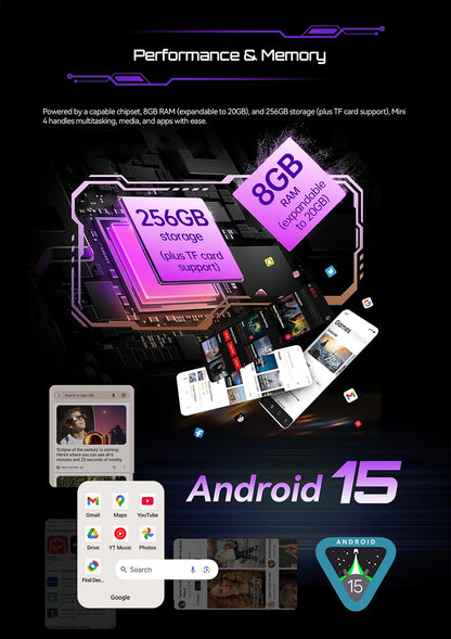 Mini Smartphone Android 15 Cubot KingKong MINI 4, 4.7-Inch Screen, 90Hz, 4700mAh Battery, Up to 20GB RAM+256GB ROM, Phone, NFC