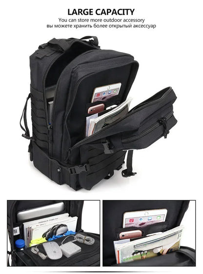 45L Man Tactical Backpacks Traveling Bags Outdoor 3P School Pack EDC Molle Pack For Trekking Hunting Bag camping equipment