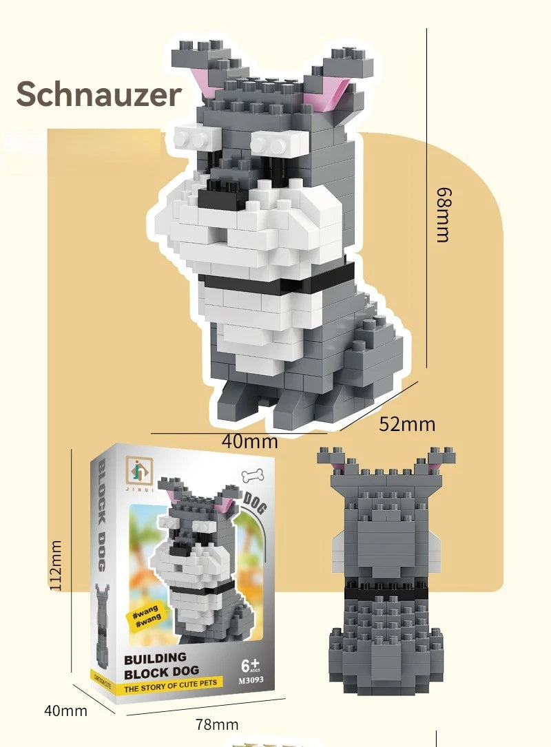 DIY Creative Micro Building Blocks Set  Dogs  Cartoon Character Models DIY Educational Toys For Children Birthday Gift