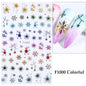 1PCS New Christmas Decorations 2023 New Year Nail Stickers Press on Nails Laser Snowflake Christmas Tree 3D Nail Decal