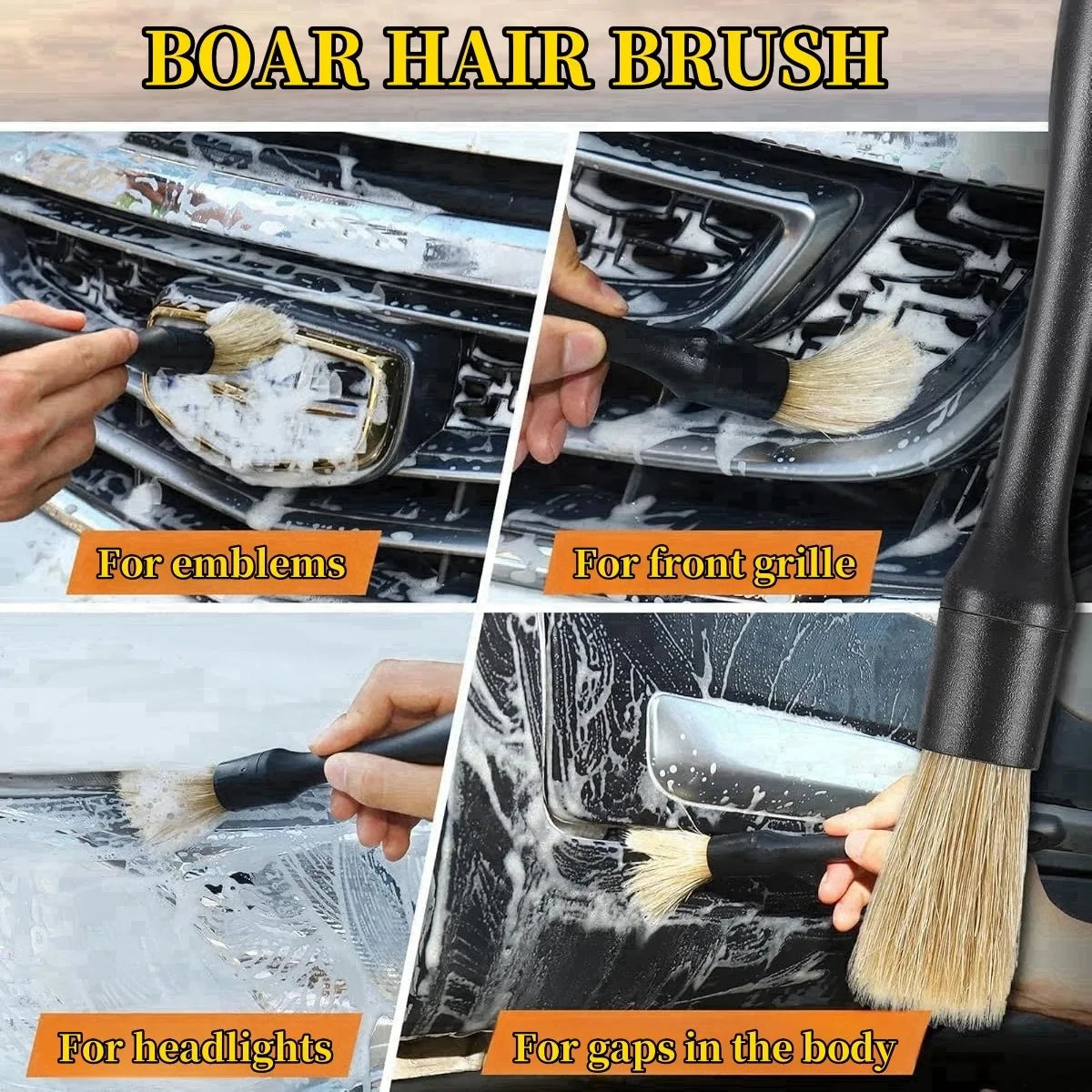 Car Detailing Brushes Kit Automotive Interior Dust Washing Brush Vehicle Microfiber Sweeping Brush Car Wheel Hole Cleaning Tools
