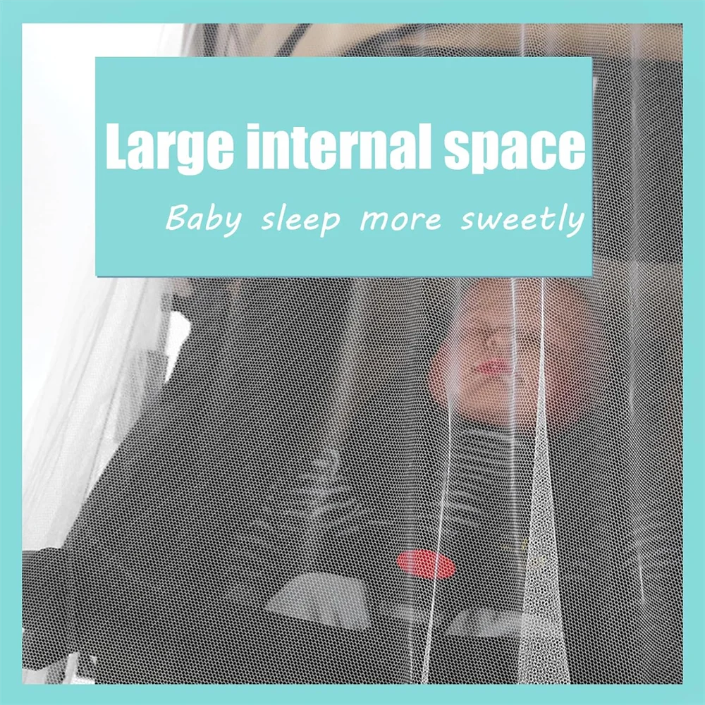 Portable Mini Crib Mosquito Net with Elastic Edge Fine Mesh Washable Bug Net Cover for Stroller And Bassinet