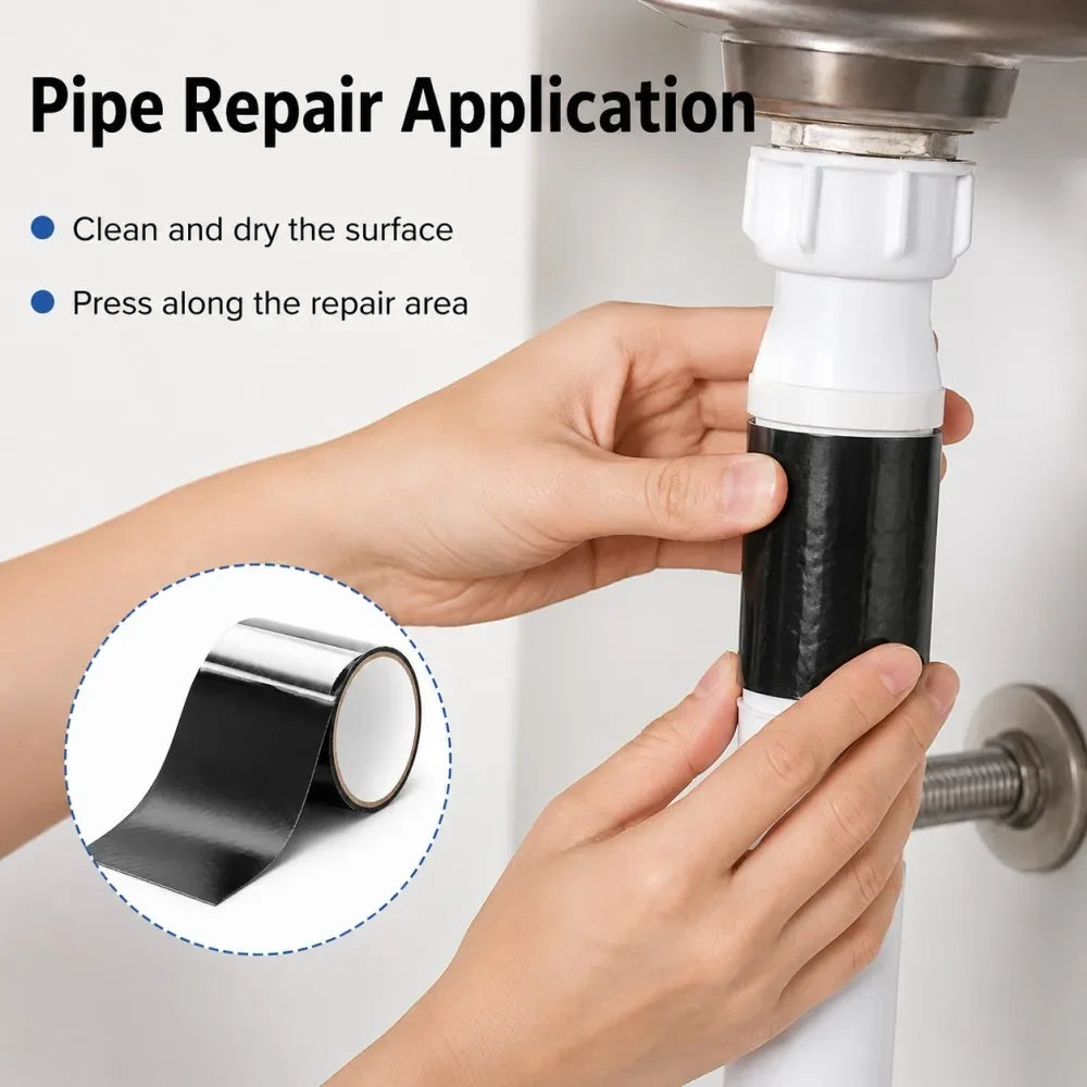 1.5m Waterproof Repair Tape 5-30cm Width Super Strong Adhesive Quick Seal and Patch Leaks Tape for Plumbing Pool Repairs
