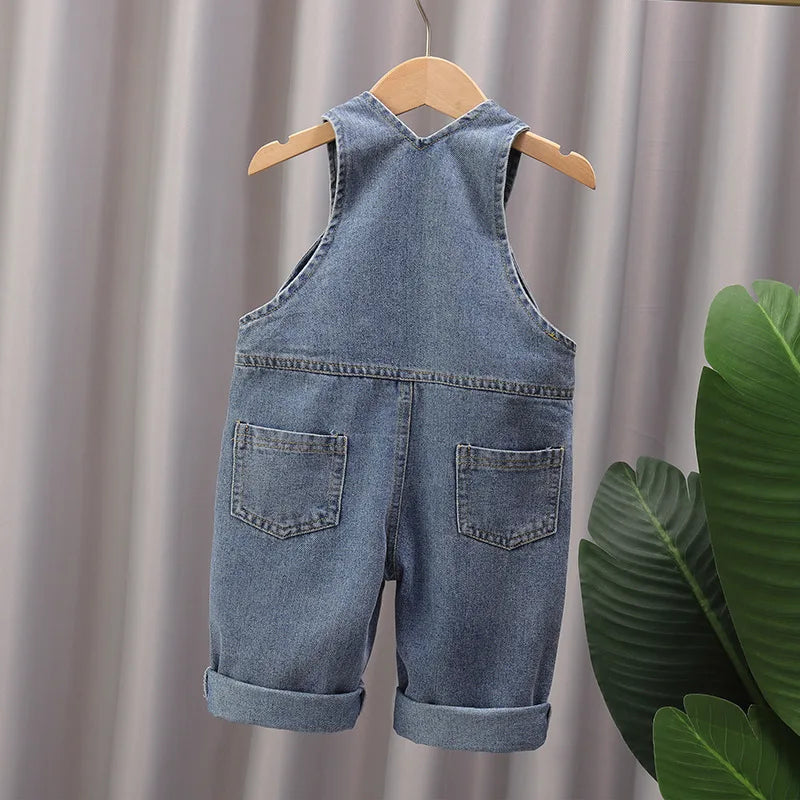 Soft Cotton Baby Boys Overalls Spring Autumn Kids Cartoon Long Pants Casual Girls Jumpsuits Children Clothes Suspender Trousers