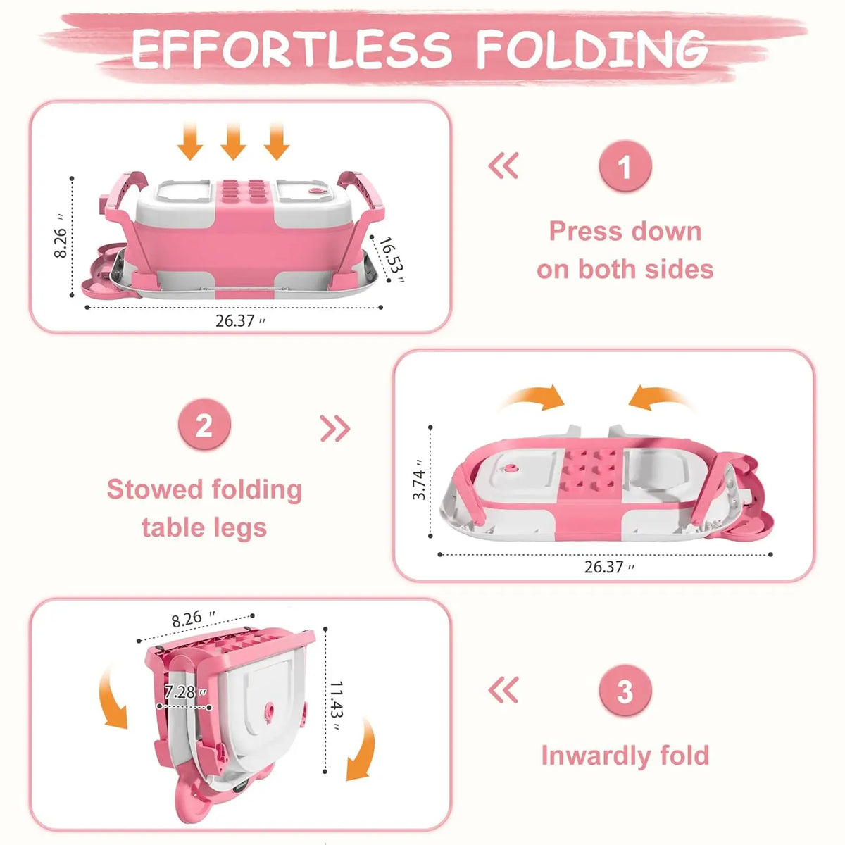 Collapsible Baby Bathtub for Newborn with Thermometer &1Soft Floating Cushion,Portable Travel Bathtub with Drain Hole,Baby Tubs