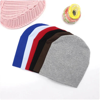 6M-3Y Baby Knitted Hat Scarf Set Solid Color Cotton Hip Hop Beanie Warm Toddler Cap for Boys Girls Spring Autumn Winter