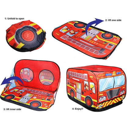 Game House Play Tent Fire Truck Police Bus Foldable Pop Up Toy Play House Children Toys Tent Ice Cream Firefighting Model House