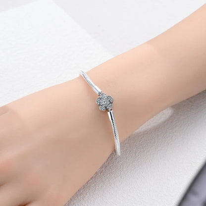Original 925 Sterling Silver Bracelets 17-20CM Love Heart Flowers Butterfly Charms Beads Bracelet For Women Fashion Jewelry Gift