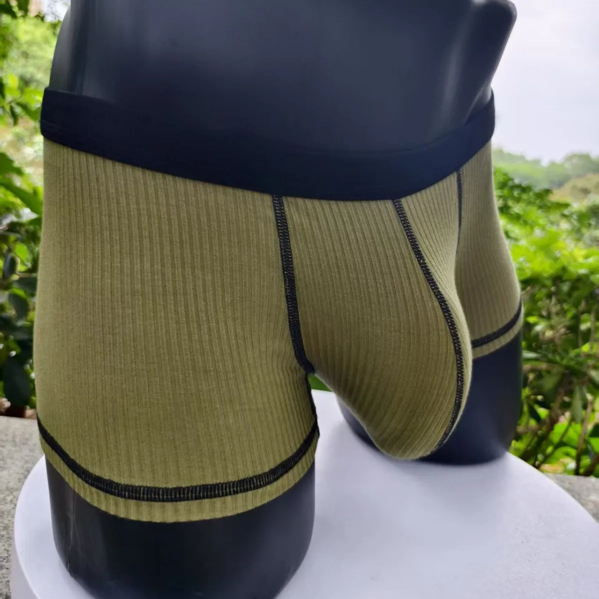 Large-bag personalized design men's underwear, sweat-absorbing, thin, breathable, U-convex four-corner men's underwear