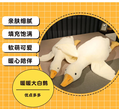 50-190cm Large Brown Hug Stuffed Animal Duck Kawaii Giant Goose Plush Toy Sleeping Pillow Big Soft Doll Party Gift for Boy Girls