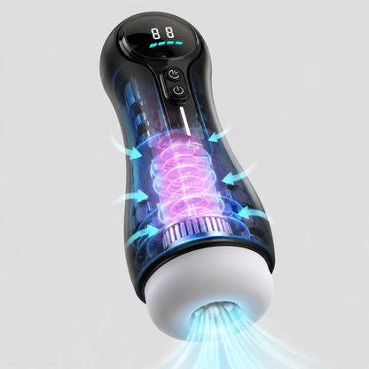 Automatic Male Vibration Masturbator Blowjob Sucking Machine Masturbation Cup Silicone Vaginal Sex Toys for Men Adult Goods
