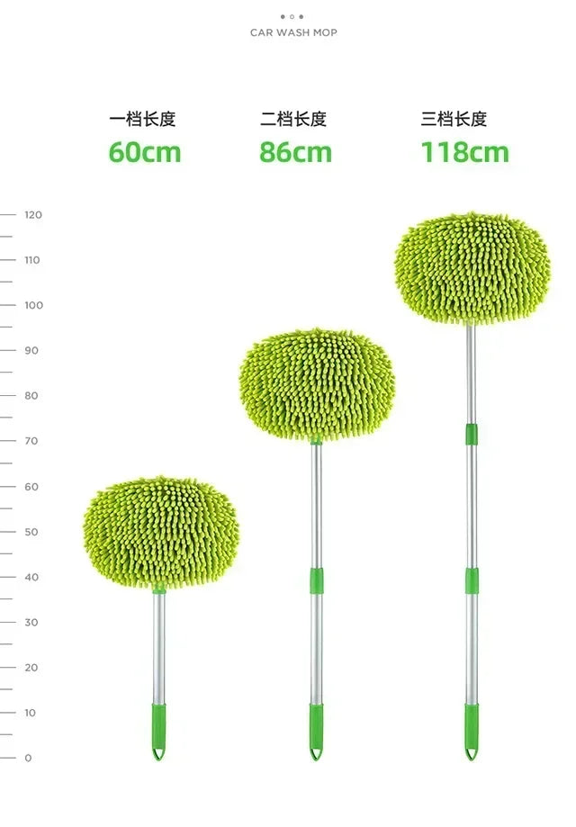 Car Cleaning Brush Telescopic Long Handle Cleaning Care Details Adjustable Super Absorbent Car Washing Mop Window Wash Tool