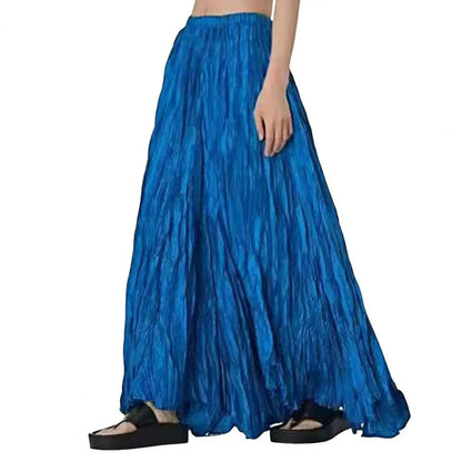 11 Colors Irregular Pleated A-line Skirt For Women High Waist Solid Color Loose Fashion Skirts Casual 2025 Spring New