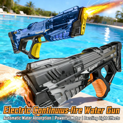New Electric Water Guns Children Wholesale AutomaticWater Absorption Battery DisplayLarge Capacity Boys' Water PlayToyWater Gun