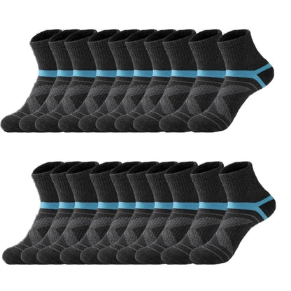 3/5/10/20 Pairs Lot Men's Socks Black Sports Socks Casual Run Autumn Winter High Quality Breathable Male Socks