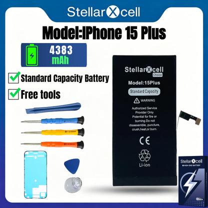 StellarXcell Choice Battery for iPhone 11 12 13 14 15 Mini Plus Pro Promax Original Capacity Replacement Bateria High Quality