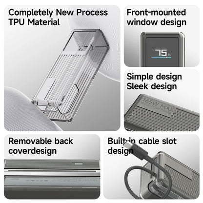 Sikai TPU case for Xiaomi 165W Power Bank 10000mAh PB1165MI with Built in USB C Cable Portable Charger Travel Storage Case