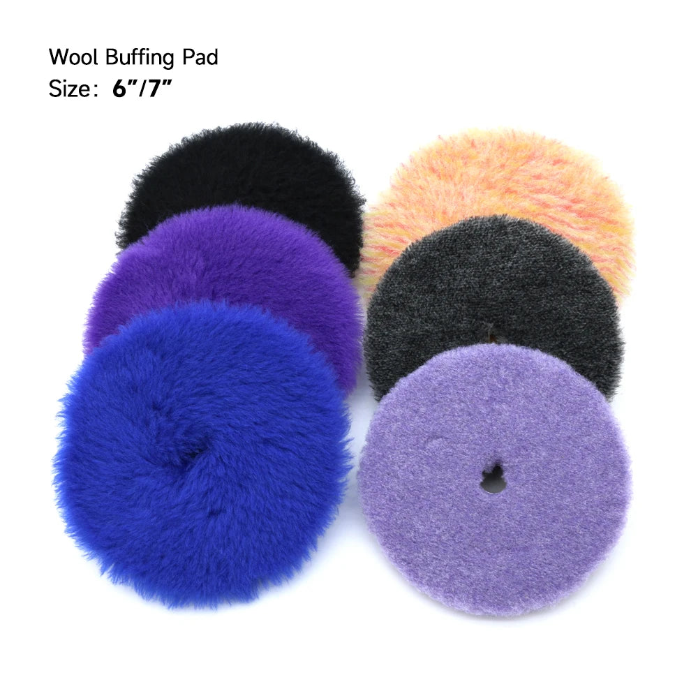 DETAILING Car Polishing Pad Wool Buffing Pads Waxing Polishing Disc Cleaning Scratch Removal Tool 3/5/6 Inch Self-Adhesive