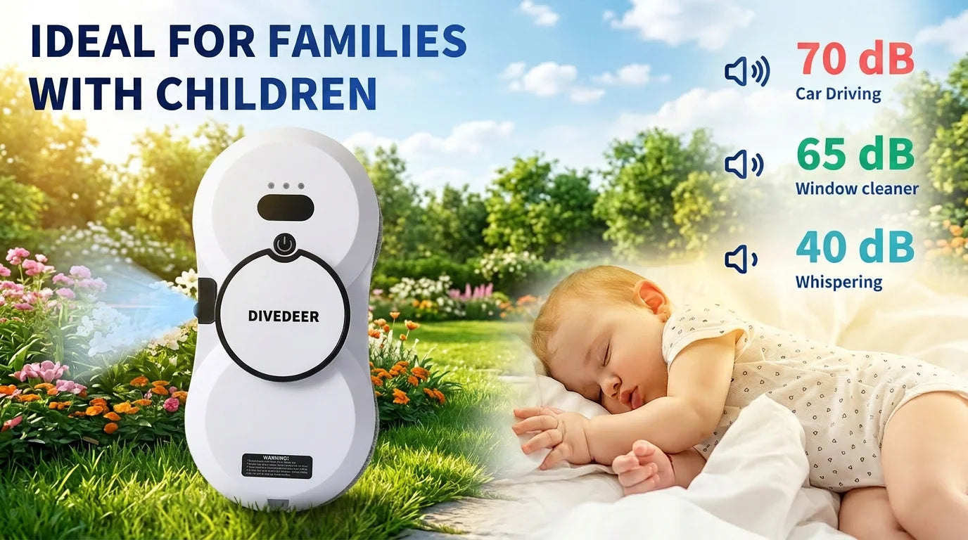 DIVEDEER Window cleaning robot 5600PA large suction electric spray window cleaning robot fall prevention remote cleaner