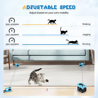 Cat Toys for Indoor Cats Interactive Cat Toy Wheel Exerciser New Cat Treadmill for Indoor Adjustable Speed Simulated Hunting Toy