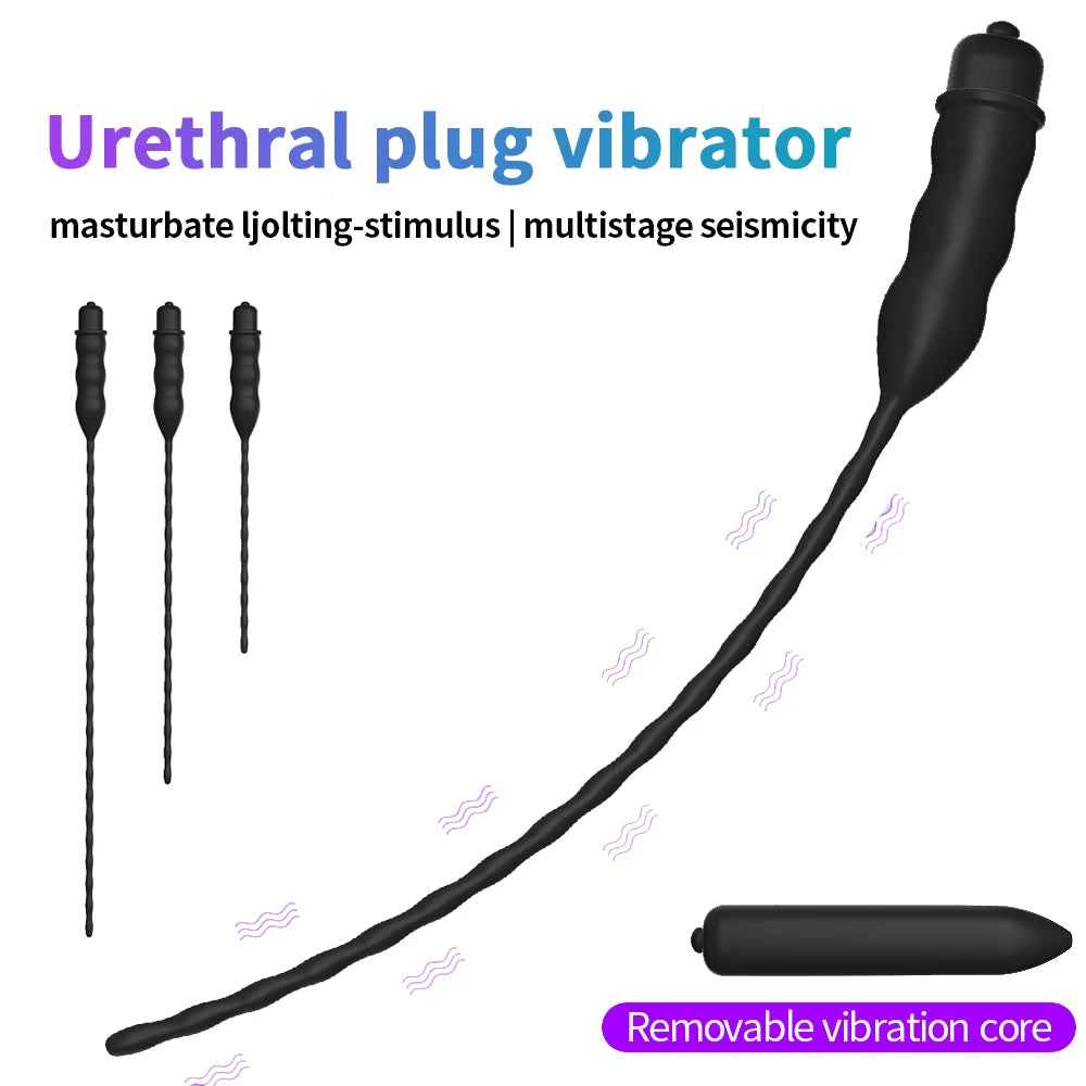 10 Frequency Urethral Vibrator Horse Eye Stimulator Sounding Penis Plug Insert Catheter Expander Male Masturbator Sex Toys