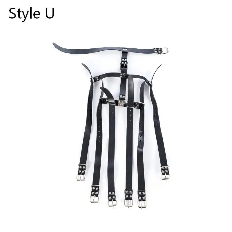 BDSM PU Leather Straitjacket Bondage Body Harness Adult Game Straight Jacket Halloween Clubwear Costume Armbinder Sex Toys Women
