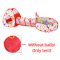 3 in 1 Integrated Play Set Consists of a Playhouse Tent Crawling Tunnel and Ball Pit It Adopts Foldable Lightweight Fabric