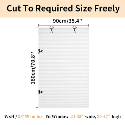 1Pc Shades Self-adhesive Half/Full Windows Nonwoven Folding Curtain Bathroom Balcony Living Room Balcony Curtains Pleated Blinds