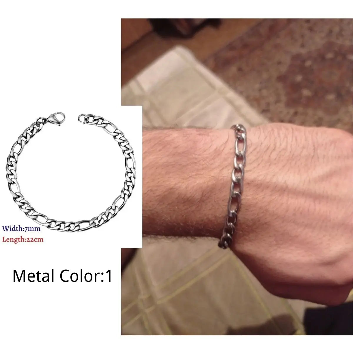 LUXUKISSKIDS Stainless Steel Couple Men/Woman Bracelets Fashion Curb Cuban Link Chains On Hand Rock Bracelet Wrist Jewelry Gifts