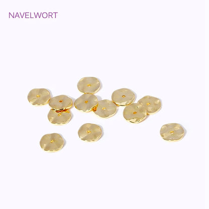 Jewelry Making Beads,18K Gold Plated Wave Thin Spacer Beads,Brass Round Thin Beads DIY Bracelet Necklace Making Accessories