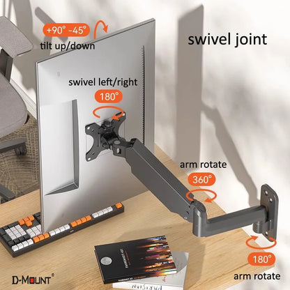 D-MOUNT DW150 Gas Spring 13"-32" TV Wall Mount 2-9KG LCD Monitor Holder  Lifting Swivel Stretch Stands Long Arm 75x75 100x100