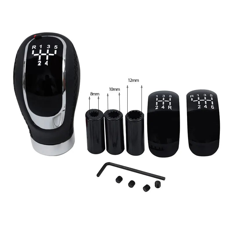 Universal 5/6 Speed Gear Shift Knob Shifter Lever Handle Modified Stick Leather Auto Accessories For All Manual Car Modles