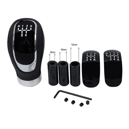 Universal 5/6 Speed Gear Shift Knob Shifter Lever Handle Modified Stick Leather Auto Accessories For All Manual Car Modles