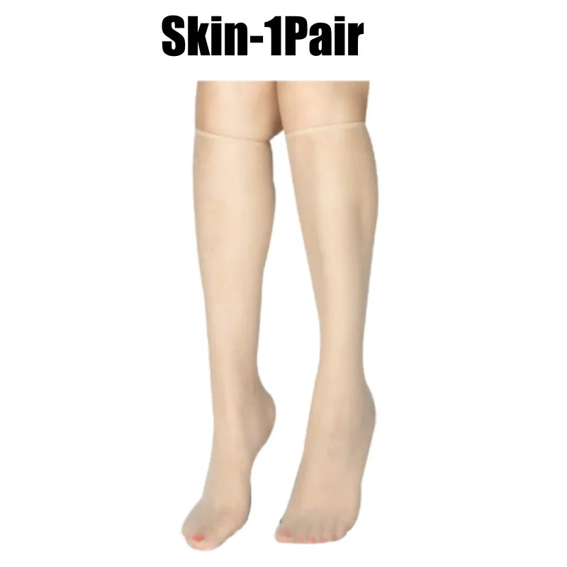 Summer Ultra-Thin Korean Style Invisible Thigh-High Socks Nude Seamless Mid-Calf Short Socks for Women Anti-Snag Sheer Stockings