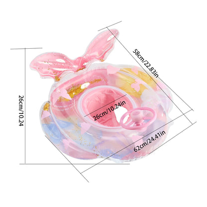 PVC Infant Pool Float with Canopy and Anti-Tip Seat Upgraded Inflatable Baby Pool Float Leak-proof for Toddler Aged 6-36 Months